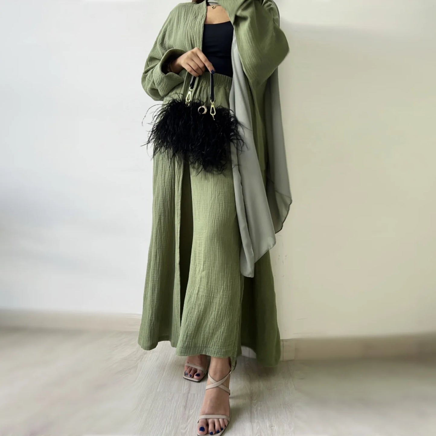 2023 Loriya AliExpress Amazon Dubai Turkey Solid Color Cotton Casual Large Size Cardigan LR600