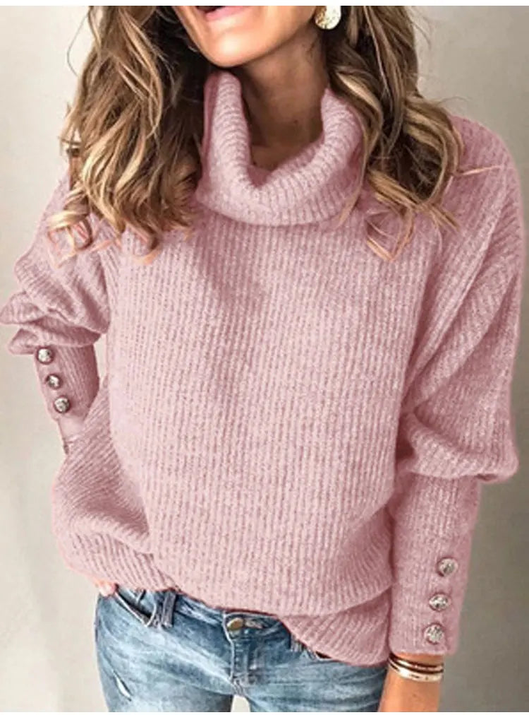 2023wish cross-border autumn and winter European and American foreign trade women's sweatshirt hot model turtleneck sweater tops in stock