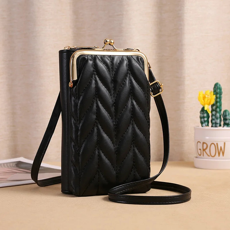 2022 new mobile phone bag Korean version women's bag fashion lock crossbody shoulder bag multi-function shoulder bag mobile phone bag