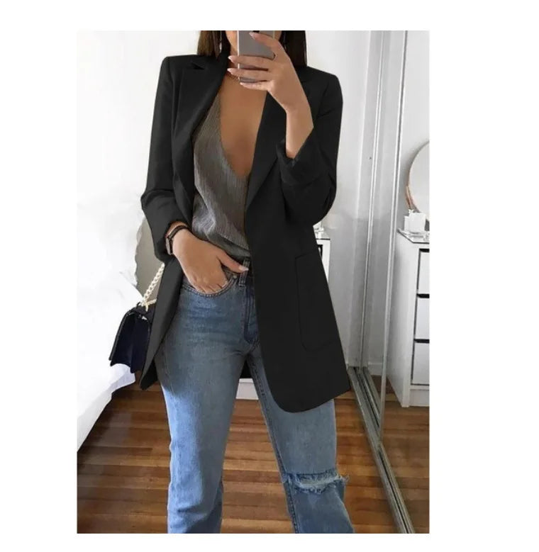 AliExpress wish Amazon 2019 European and American hot-selling fashion lapel slim cardigan temperament suit jacket for women