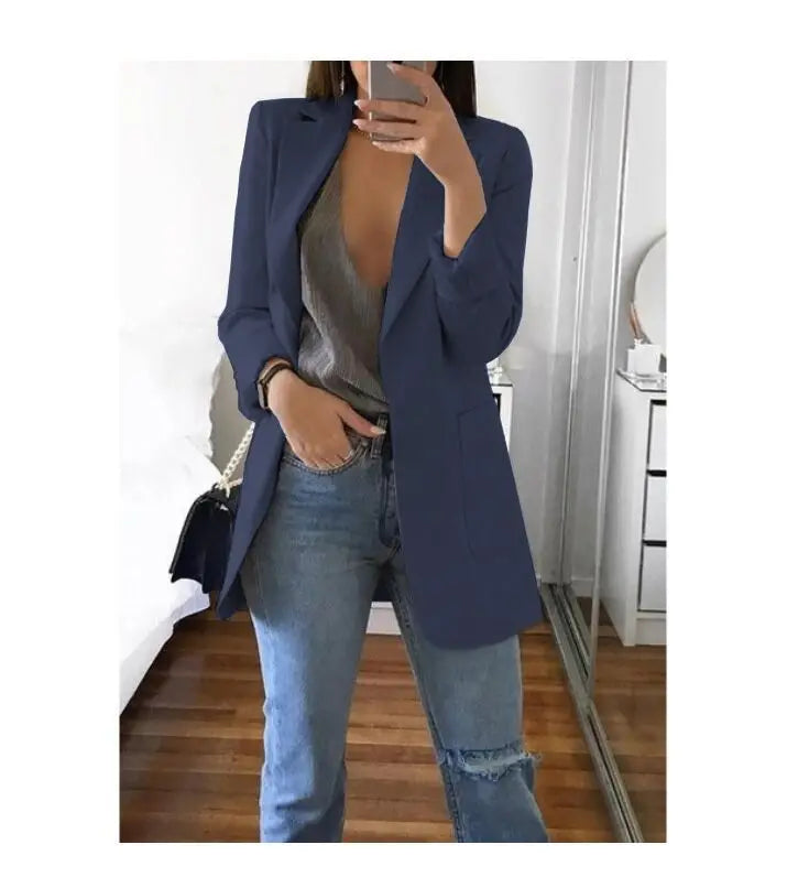 AliExpress wish Amazon 2019 European and American hot-selling fashion lapel slim cardigan temperament suit jacket for women