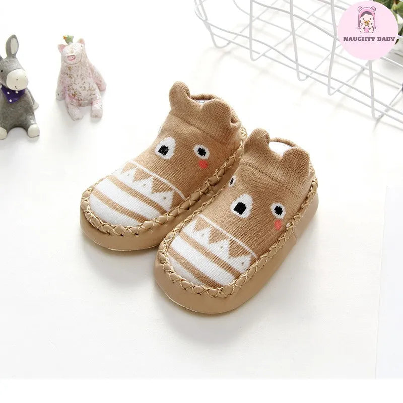 Wholesale spring children's socks men and women baby cartoon baby shoes and socks non-slip soft bottom toddler socks leather bottom children's floor socks